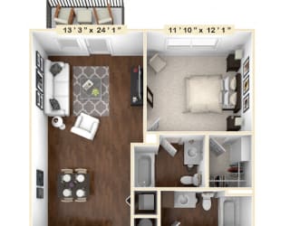 The Blackwell - 2 BR 2 BA Floor Plan at Avellan Springs Apartments, North Carolina, 27560