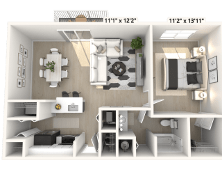 The Independence - 1 BR 1 BA Floor Plan at Alexandria of Carmel Apartments, Carmel, IN