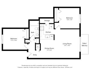 Constantia Floor Plan at The Landings Apartments, Westland, Michigan