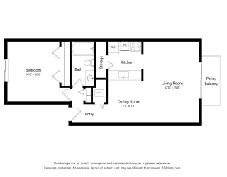 Verbena Floor Plan at The Landings Apartments, Westland, MI