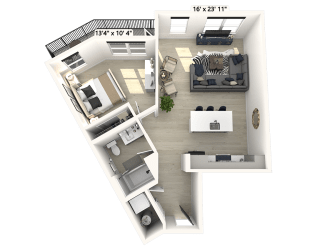 1 bed 1 bath G at Luxe 360 on Centerpointe Apartments, Midlothian, VA, 23114