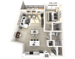 1 bedroom 1 bath at Luxe 360 on Centerpointe Apartments, Midlothian, VA