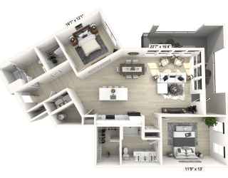 2 bed 2 bath E at Luxe 360 on Centerpointe Apartments, Virginia