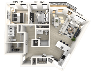 2 bed 2 bath H at Luxe 360 on Centerpointe Apartments, Midlothian, VA