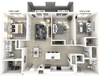 3 bed 2 bath at Luxe 360 on Centerpointe Apartments, Virginia, 23114