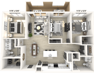3 bed 2 bath A at Luxe 360 on Centerpointe Apartments, Midlothian, VA, 23114