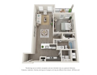 Elm Floor Plan at Montgomery Place Apartments, Montgomery, IL, 60538