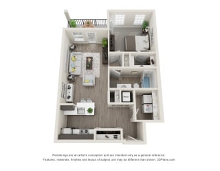Juniper Floor Plan at Montgomery Place Apartments, Montgomery, 60538