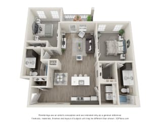 Spruce Floor Plan at Montgomery Place Apartments, Illinois