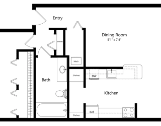 a floor plan of a homeat The Harbours Apartments, Clinton Twp