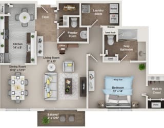A3 Floor Plan at Regents Club of Troy, Michigan