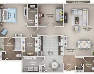 A4 Floor Plan at Regents Club of Troy, Michigan, 48084