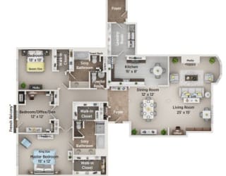 D2 Floor Plan at Regents Club of Troy, Troy