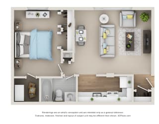 A1-A2 Floor Plan at Village Club of Rochester Hills, Shelby Township, MI