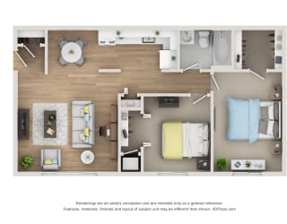 B1B2 Floor Plan at Village Club of Rochester Hills, Shelby Township Michigan