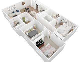 Delta Floor Plan Image - 3 Bed 2 Bath - 1187 sqft