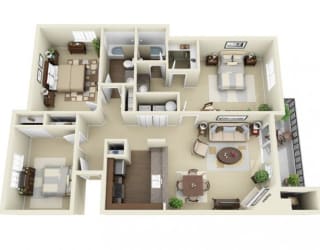 3 bed 2 bath 1130 sqft Floor Plan at Lakemont Orchard, Issaquah, 98027