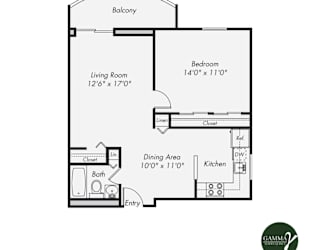 Floor Plan One Bedroom Apartment
