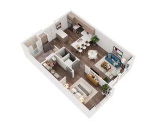 Voda Apartments 3D Floorplan 1-1