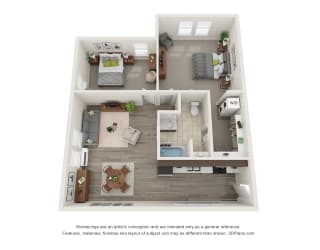 192nd West Lofts Apartments 2x1 Floor Plan