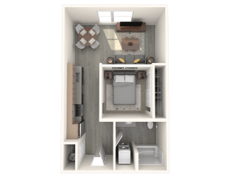 Tilian Open 1x1 A 3D Floor Plan