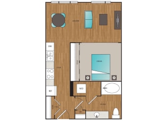 Main Street Flats 1x1 I Floor Plan