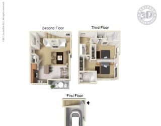Latitude 2 Bed 2 Bath TH B Floor Plan