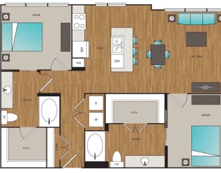 Main Street Flats 2x2 G Floor Plan