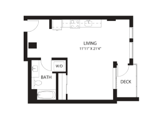 Vela Apartments A1 Studio Floor Plan