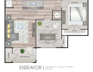 Aspire at Live Oak Apartments Endeavor Floor Plan
