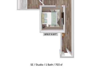 Alton Jefferson Park Studio E Floor Plan at Alton Jefferson Park, Denver