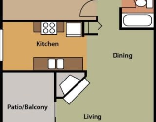 Alvista 23 Apartment Homes 1x1 Floor Plan