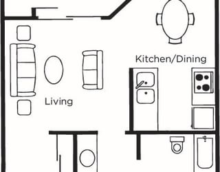 Floor Plan Aspen 1x1 Modern