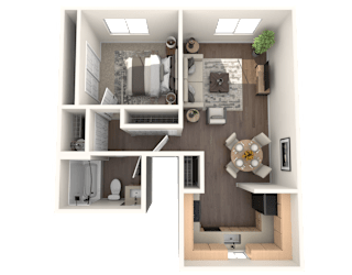 Aspire Eugene Apartments in Eugene, Oregon 1x1 Floor Plan