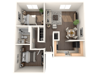 Aspire Eugene Apartments in Eugene, Oregon 2x1 Floor Plan