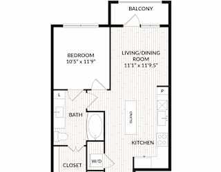 Aura Main Street New Apartments in Lewisville, Texas A1.3 Floor Plan