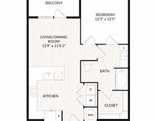 Aura Main Street New Apartments in Lewisville, Texas A4.3 ANSI Floor Plan