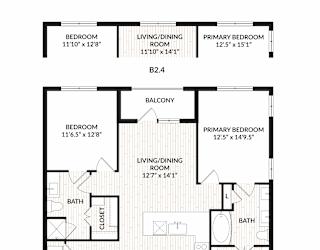 Aura Main Street New Apartments in Lewisville, Texas B2.3 Floor Plan