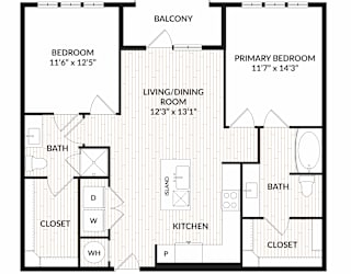 Aura Main Street New Apartments in Lewisville, Texas B2.9 ANSI Floor Plan