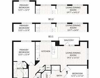 Aura Main Street New Apartments in Lewisville, Texas B3.1 Floor Plan