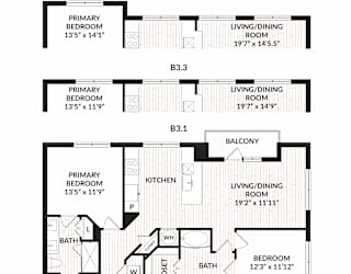 Aura Main Street New Apartments in Lewisville, Texas B3.3 Floor Plan
