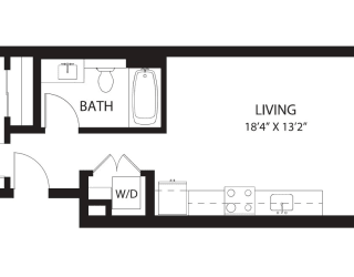 Vela Apartments B2 Open Floor Plan