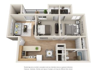 Bayside 2x1 Renovated Floor Plan
