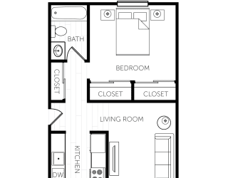 Beacon View Apartments One Bedroom Floor Plan