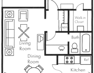 Biltmore on the Lake in Phoenix, Arizona 1x1 C Floor Plan