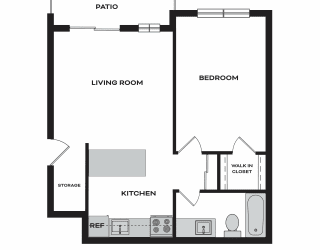 BRIX Apartments 1x1 Floor Plan