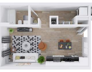 Cabana Aldea Apartments in Glendale, Arizona Studio Floor Plan