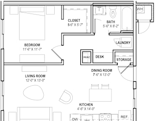 Cabana Aldea Apartments in Glendale, Arizona 1 Bed 1 Bath Floor Plan