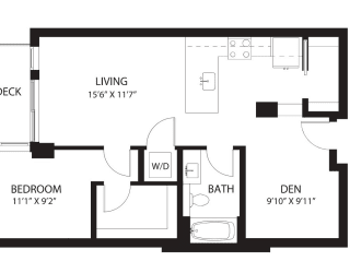 Vela Apartments D5 with Den Floor Plan