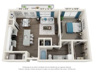 The Dylan Apartments A2 Floor Plan